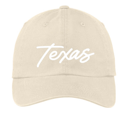 Texas Cursive Baseball Cap