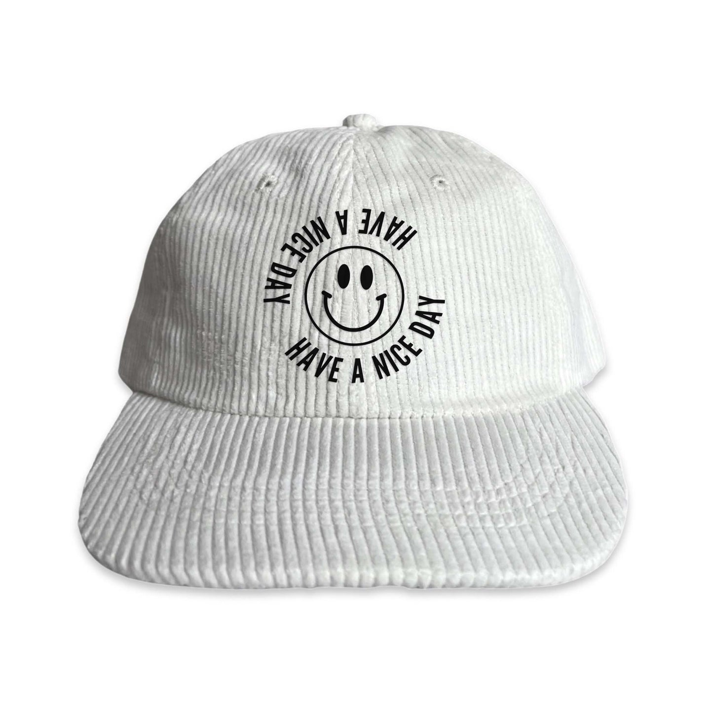 Smile Have a Nice Day Corduroy Cap