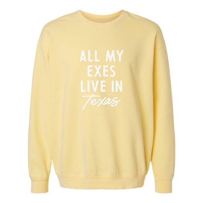 All my Exes live in Texas Washed Sweatshirt