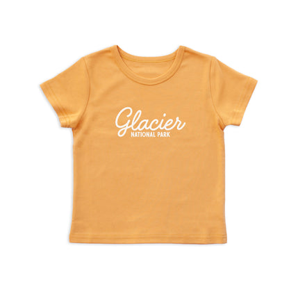 Glacier National Park Cursive Kids Tee