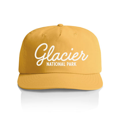 Glacier National Park Cursive Nylon Snapback