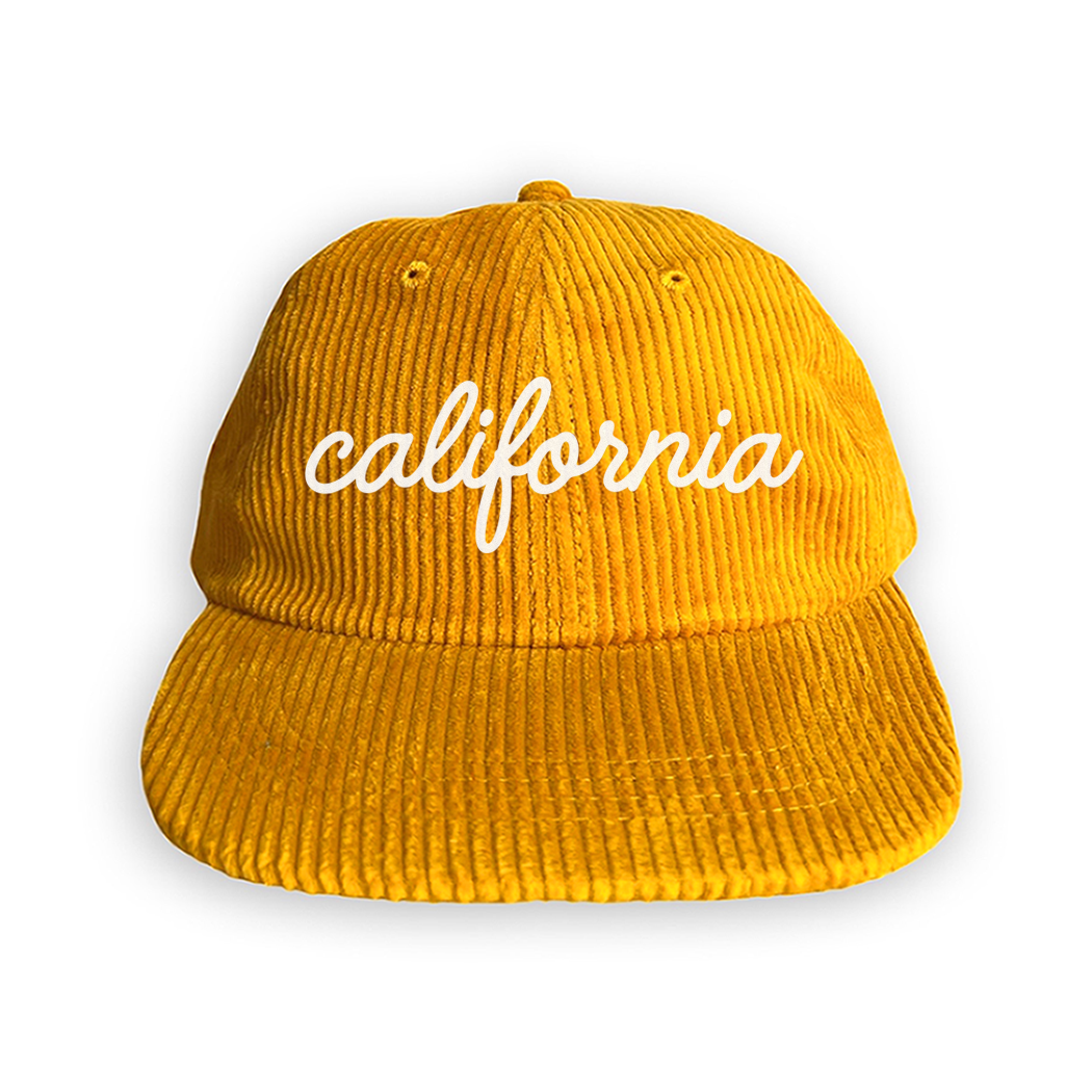 California Cursive Corduroy Cap