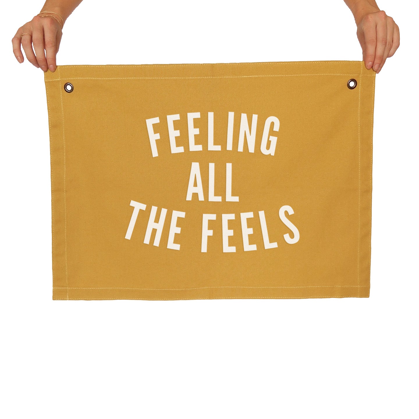 Feeling all the Feels Large Canvas Flag