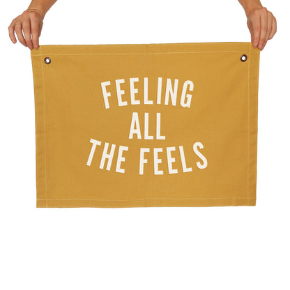 Feeling all the Feels Large Canvas Flag
