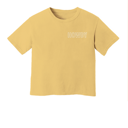 Howdy Outline Washed Crop Tee