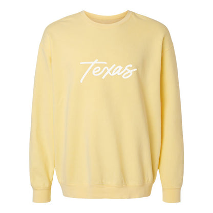 Texas Cursive Washed Sweatshirt