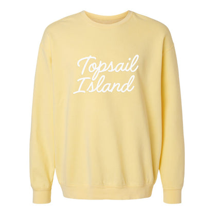Topsail Island Cursive Washed Sweatshirt