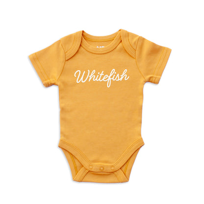 Whitefish Cursive Onesie
