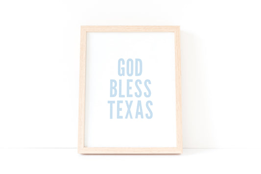 God Bless Texas Print
