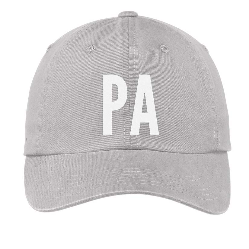 Pa (Pennsylvania) Baseball Cap Light Grey