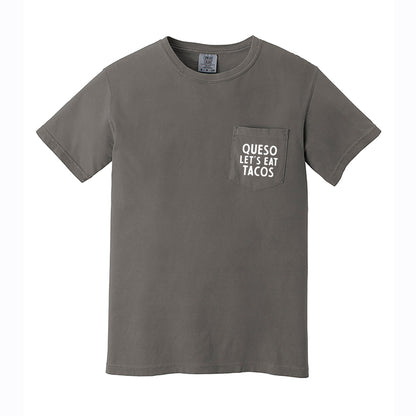 Queso Let's Eat Tacos Pocket Tee