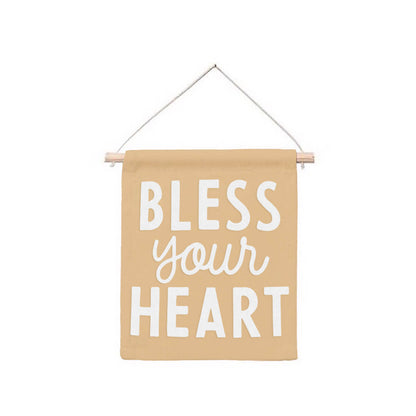Bless Your Heart Hanging Canvas Banner