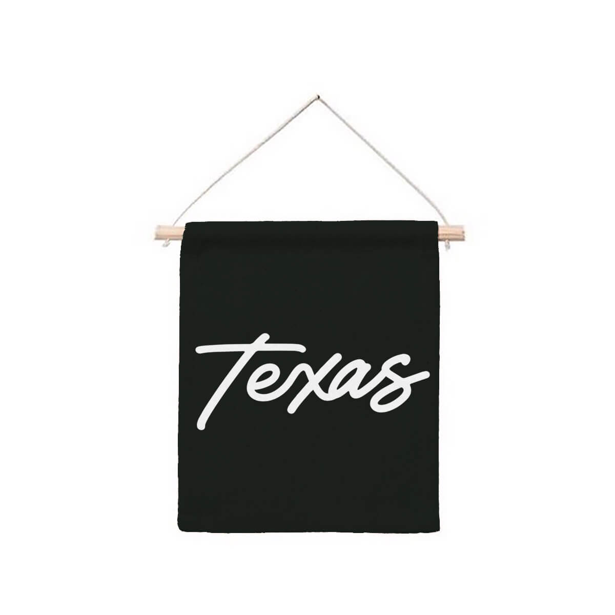 Texas Cursive Hanging Canvas Banner