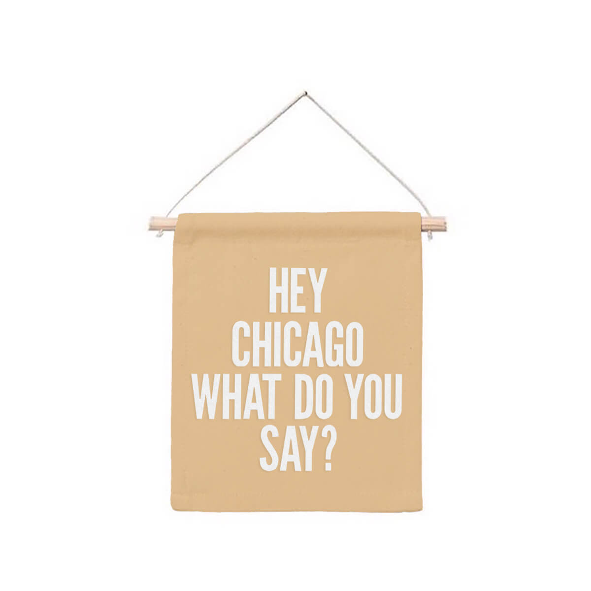 Hey Chicago Hanging Canvas Banner