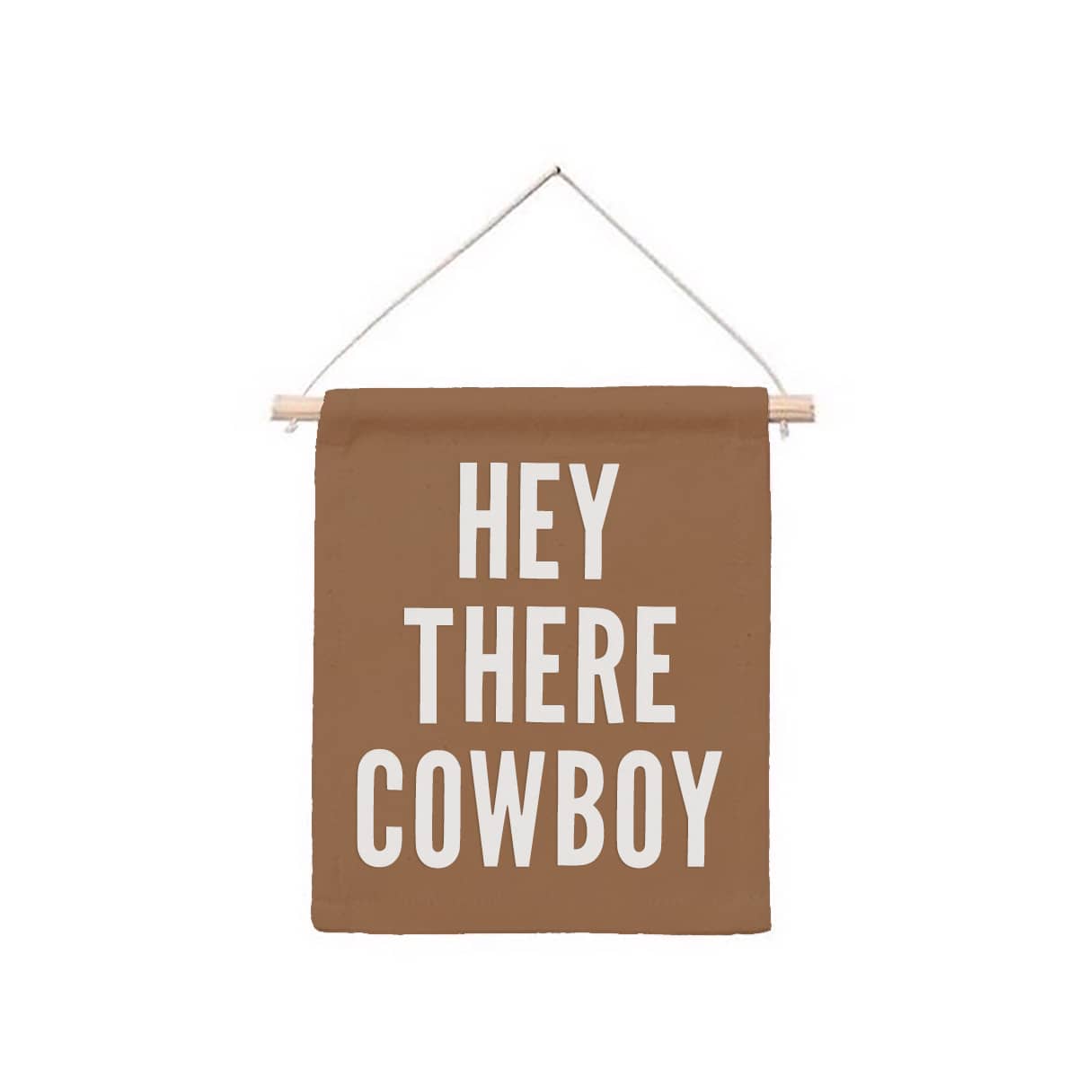 Hey There Cowboy Hanging Canvas Banner