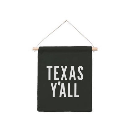 Texas Y'all Hanging Canvas Banner