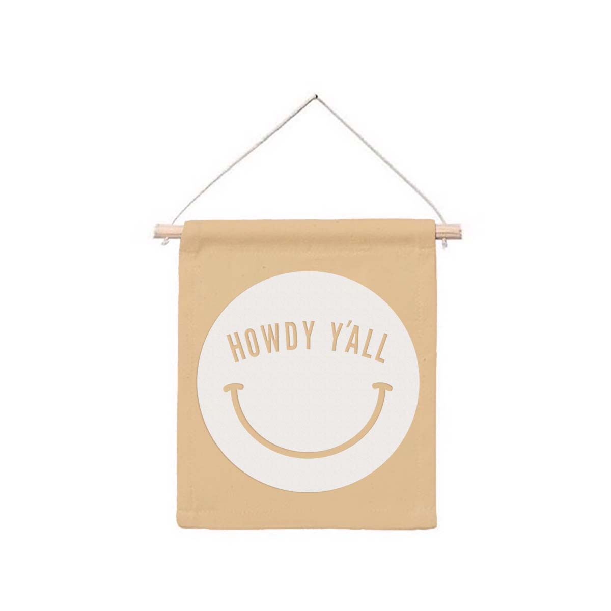 Howdy Y'all Smile Hanging Canvas Banner